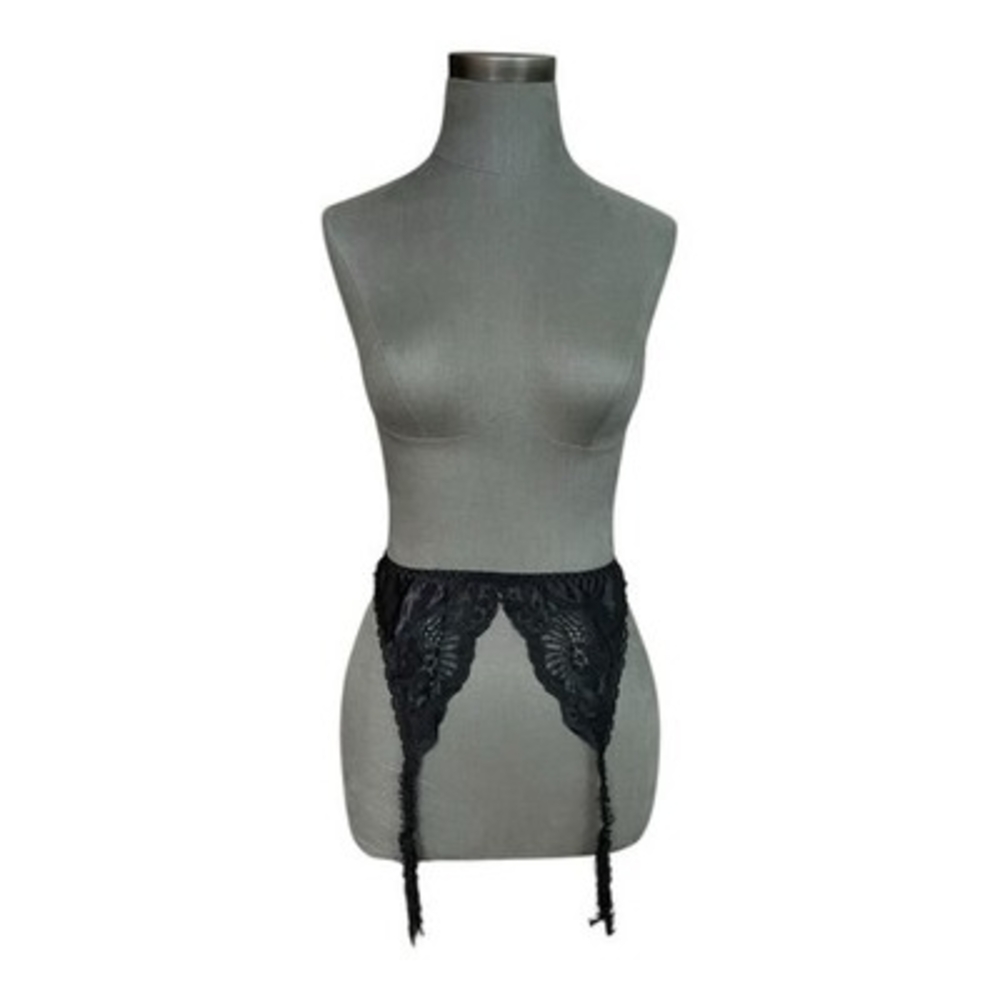 Jezebel Black Lace Garter Belt Suspender Vintage Style L New Without Tag